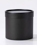 Black round cardboard gift box with lid for weddings and parties rose flower packaging decor versatile gift box 12x12x12 cm