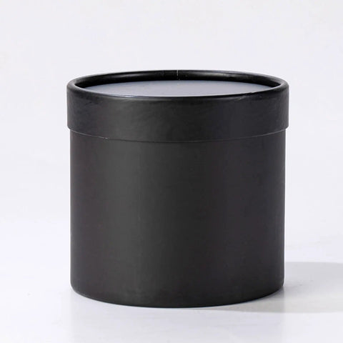 Black round cardboard gift box with lid for weddings and parties rose flower packaging decor versatile gift box 12x12x12 cm