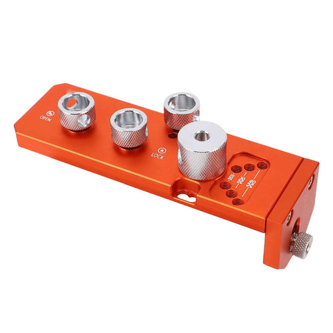 Heavy Duty Aluminum Profile Drill Guide and Tap Jig for 20 30 40 Series Extrusions Precision Alignment Tool with knurled knobs.