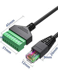 Two Pack RJ45 To 8 Pin Screw Terminal Block Adapter For Cat5 Cat6 Cat7 Ethernet Extender CCTV RJ45 Male Plug To 8 Pins Connector