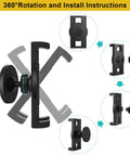 Dope Magnetic Tablet Holder Mount For Fridge And Metal Surfaces, rotation and installation instructions, black color