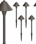 Six Pack Low Voltage Pathway Lights Outdoor Landscape Lighting Kit With 1.5W LED 120 Lumens 3000K Warm Glow Bronze Aluminum Housing