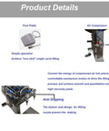 Heavy Duty Dual Head Pneumatic Paste Filling Machine With 50L Vertical Hopper for Shampoo Thick Cream features foot pedal and air compressor.