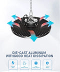 Six Pack 350W Led UFO High Bay Lights 52500LM 5000K Beast Bright for Garage Workshop Warehouse Barn Gym US Plug