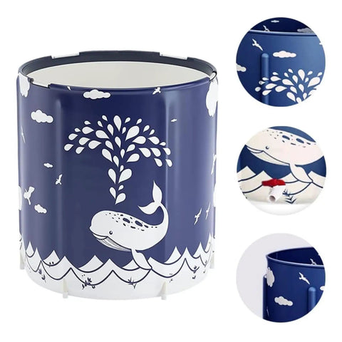 Portable Folding Bathtub For Small Bathrooms And Showers Eco Friendly Soaking Tub Self Contained Spa Vibe Compact Bath Tub