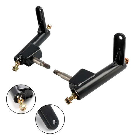 Left and Right Steering Knuckle Spindle for Coleman KT196 CK196 T Go Karts with Ball Joints, black metal components