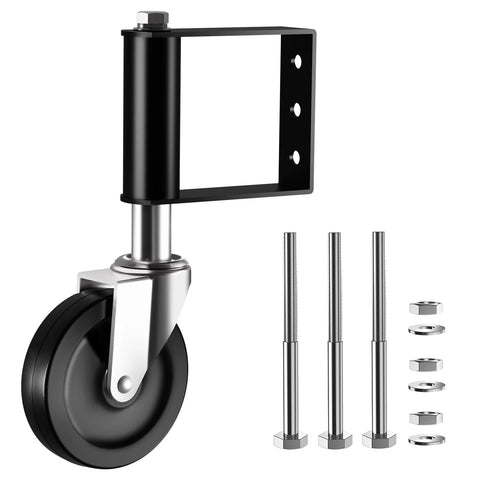 Hidden Spring Gate Wheels For Wooden Gates Heavy Duty Gate Casters With Spring Loaded Shock Absorber 4 Inch Black Wheels