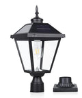 Sun Powered Dusk To Dawn Solar Post Light With Base Bright LED Outdoor Lamp for poles pillars yard gates and pathways