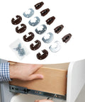 Drawer Fix Kit With Guide And Track Repair, Rollers And Metal Plate for smooth, quiet office drawer restoration, 5 pieces shown