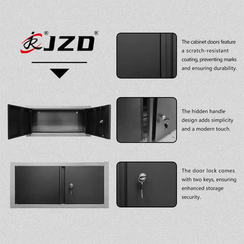 Built Tough Metal Wall Cabinet With Lockable Doors For Kitchen Garage And Office Heavy Duty Steel Wall Storage Chest close-up