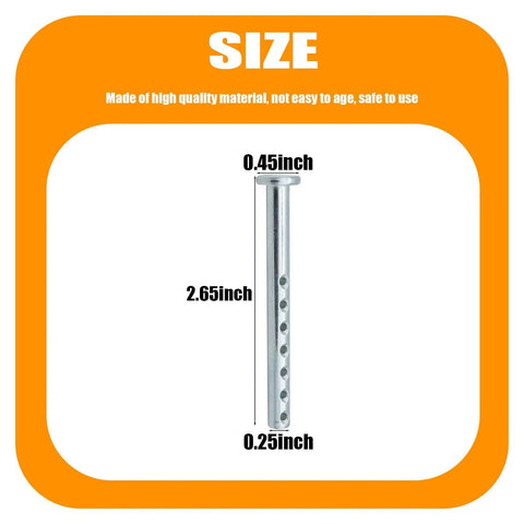 Heavy Duty Clevis Pin With R Clip One Quarter Inch By Two And One Half Inch Pack Of Two For Home Farm And Auto Projects in silver