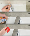 Step-by-step use of Caulking Tool Kit With Stainless Steel Scrapers And Multi Sized Caulking Silicone For Kitchen And Bathroom Joints