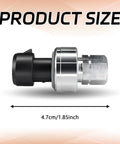 Side view of AC High Pressure Sensor Switch For Cars And SUVs HVAC System High Pressure Transducer Replacement Part, 4.7cm long.