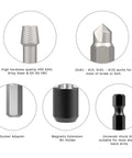 Components of Damaged Screw Extractor Kit 22 Piece Set For Home DIY And Garden Projects Easy Out Stripped Screw Remover Alloy Steel