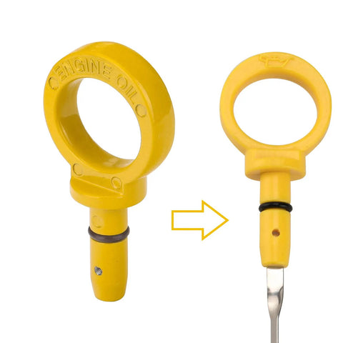 Aluminum Oil Dipstick Pull Handle Replacement For Dodge Chrysler Jeep Models With Viton O Ring And Installation Kit Yellow