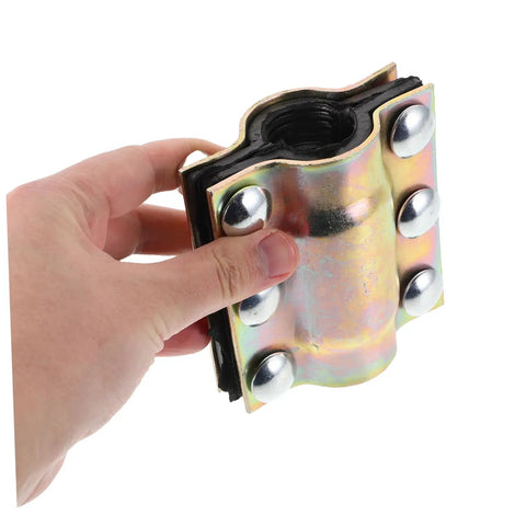 Hand holding Emergency Pipe Fix Clamp Leak Sealer For Fast Home Plumbing Repairs Easy Install Leak Proof Design Portable DIY