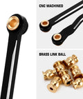 High Clearance Aluminum Link Set For TRX4M High Trail K10 F150 1/18 RC Crawler Upgrade CNC Bent Chassis Links Black Lightweight At 19g Each with brass link balls.
