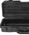 Open view of Waterproof Multi Tool Box Organizer with Lockable Lid for Home Garage and Workshop Large Capacity Storage Case.