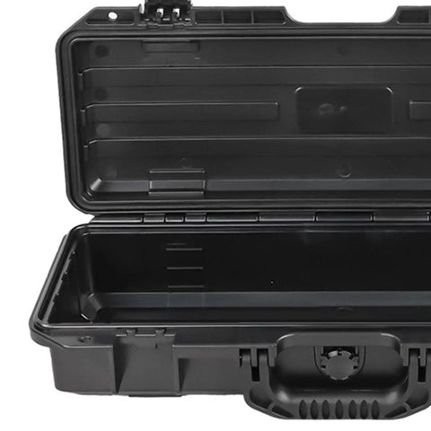 Open view of Waterproof Multi Tool Box Organizer with Lockable Lid for Home Garage and Workshop Large Capacity Storage Case.