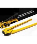 Heavy Duty Manual Pet Strapping Machine Kit With Tensioner And Sealer For 16Mm Bands, yellow manual strapping tool for packaging.
