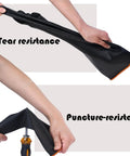 Heavy Duty Chemical Resistant Rubber Gloves 22 Inch Xl Natural Latex Industrial Work Grade shown for tear and puncture resistance.