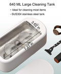 All In One Ultrasonic Glasses And Jewelry Cleaner 640ML 48KHz Powerful Sonic Cleaning Machine For Rings Gold Silver Eyeglasses And Dental Care Home Use with a large stainless steel tank.