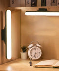 Stick On Wall Lights Set Of 2 LED Dimmable under cabinet and shelf light bar with touch dimmer for desk, bright ambient lighting on shelf.