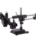 Black 7X To 45X Trinocular Zoom Stereo Microscope Head With Dope Continuous Zoom And Ultra Widefield Optics For Crystal Clear Stereo Images Ideal For Lab Work Classroom Lessons And Home Hobby Microscopy on stand
