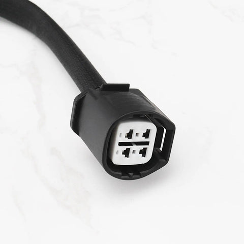 Close-up of OBD1 to OBD2 alternator adapter connector for Honda Civic and Acura models 1988 to 1995 with durable hard plastic design.