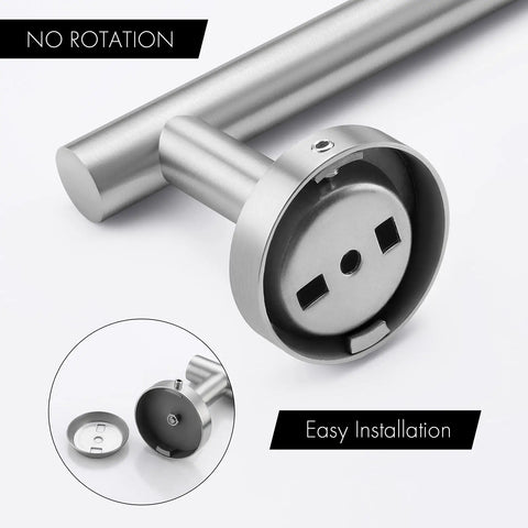 Close-up of 30 Inch Stainless Steel Towel Bar For Bathroom Wall Mount, SUS304 Rust Proof Brushed Finish, Easy Screw Mount base