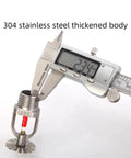 6-Pack 304 Stainless Steel Pendent Fire Sprinkler Heads with digital caliper measuring top for accurate specifications.