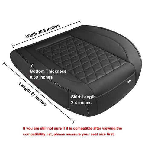 Premium Faux Leather Front Bottom Car Seat Cover With Grippy Anti Slip Wrap Around Lower Cushion Protector Durable Wear Resistant