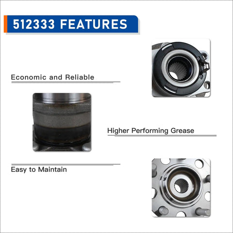 Features of Rear Wheel Hub and Bearing Assembly for 2007-2017 Jeep Compass Patriot 4WD and 2007-2008 Dodge Caliber AWD