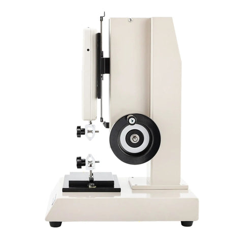 500N Force Gauge With Wheel Operated Test Stand 180mm Stroke USB Data Output 999 Peak Data Storage Free Software For Exporting Test Data And Charts Includes CH340 Cable, side view