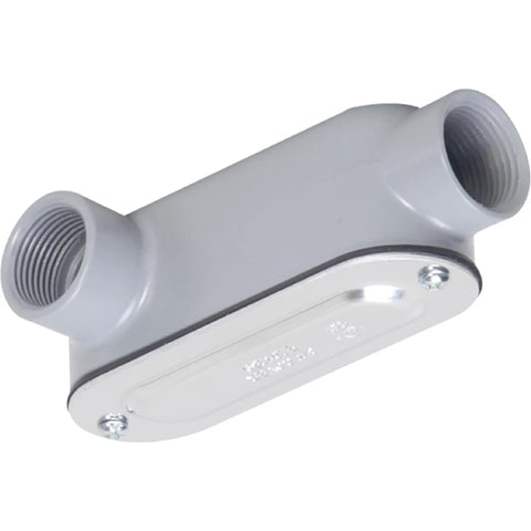 LL Type Conduit Body 1-1/2 Inch Threaded, Die Cast Aluminum With Stamped Steel Cover, Gray, Provides Easy Pulling Access