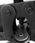 Close-up of Beast Of A Roller Chain Breaker And Detacher for Chain Sizes 100 Through 180 Heavy Duty Tool in action on a chain link