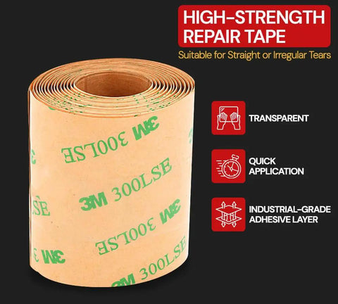 High-strength transparent repair tape roll with industrial-grade adhesive for quick fixing, suitable for 8x10 Clear Vinyl Tarp.