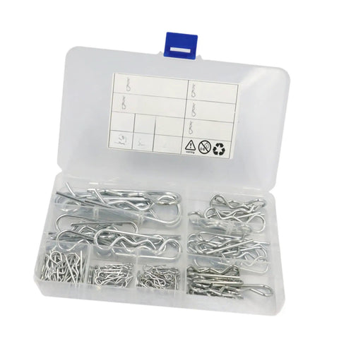125 Piece Cotter Hairpin Assortment Kit For Truck And Small Engine Repairs in clear organizer case