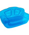 Kick Back On This Hella Comfy Clear Inflatable Sofa Chair For Two Portable Twin Size Air Mattress Couch with blue design.