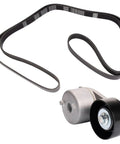 Heavy Duty Serpentine Drive Belt And Tensioner Assembly Kit Keeps Your Ride Running Fine Without Hassle Includes Belt And Pulley Combo Ready To Install OEM Fitment Ensures Your Engine Parts Stay Tight So You Do Not Get Left Stranded On The Road. serpentine belt and tensioner kit, black belt with pulley