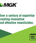 MGK logo and text "Over a century of expertise creating innovative and effective insecticides, 120+ years"
