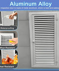 Super Large Aluminum Louvered Access Panel 47 By 45 Inches with waterproof aluminum construction and sturdy grip handle.
