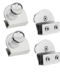 Glass Door Pull Handle Set For Glass Showcases Cabinets And Drawers No Drilling Clip On 5 To 8 Mm Glass With Double Screws Silver Pack Of 4