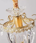 vhhob French Light Luxury Crystal Pendant Lamp Ceiling Hanging Fixture with ornate gold detailing and clear crystals.