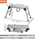Foldable Aluminum Work Platform 30 by 12 by 20 Inches, Heavy Duty Stool Ladder With 330 Lb Load Capacity, Non Slip Feet, Perfect For Vehicle Washing, Cleaning, Painting, Decorating, And Home Projects, folded and open
