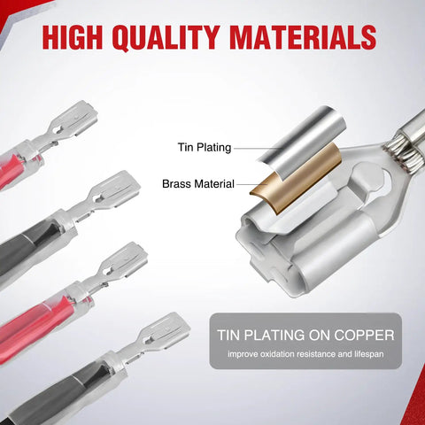 Detail of tin-plated copper terminals on 5 Pin Rocker Switch Jumper Wires Set For Automotive And ATV Console Wiring