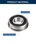 Flanged ball bearing, chrome steel, double-sealed; bore 1/4 in, OD 5/8 in