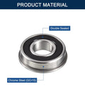 Flanged Ball Bearing Set Of Four, Half Inch ID, One And One Eighth OD, Five Sixteenth Width, Deep Groove, Rubber Sealed On Both Sides, Pre Lubricated Chrome Steel GCr15 Miniature Bearings, Great For Hobby Robotics And RC Gear, double sealed chrome steel bearing