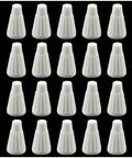 White ceramic screw-on wire connector caps, 19x10 mm, 20-pack