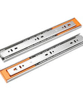 Full Extension Drawer Slides Stainless Steel Soft Close Three Section Drawer Rails For Cabinets With Detachable Quick Release Latches
